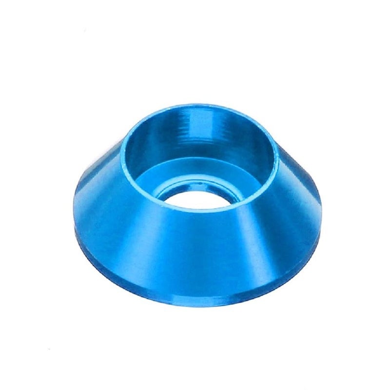 Alextend 50pcs M3 Cone Cup Washers Anodized Aluminum Alloy Screw Gasket Countersunk Washers (Blue) - Image 1